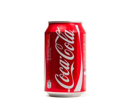 Small coca cola in can.